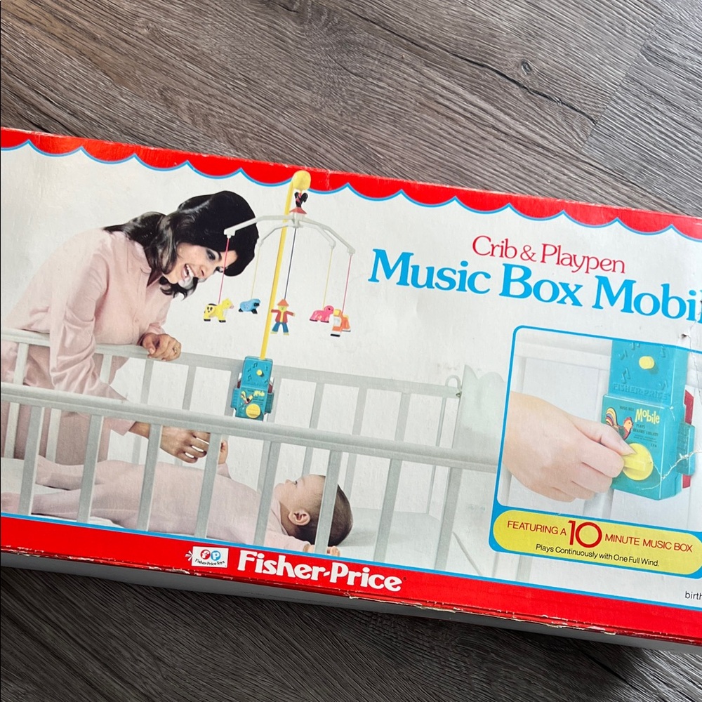 VINTAGE Fisher-Price crib & playpen Musical Box Mobile 🎶 1970’s nursery w/ BOX!